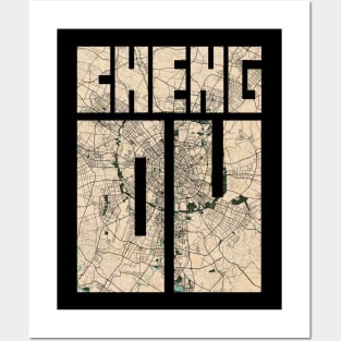 Chengdu, China City Map Typography - Vintage Posters and Art